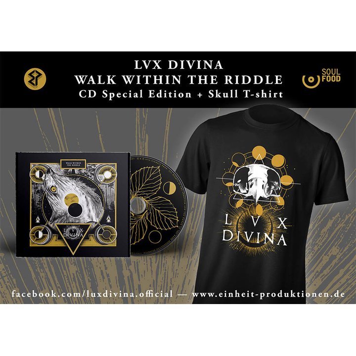Lux Divina - Walk Within The Riddle Digisleeve-CD + Skull T-Shirt