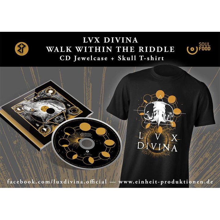 Lux Divina - Walk Within The Riddle CD + Skull T-Shirt